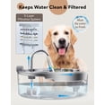 thumbnail image 5 of Dog Water Fountain for Large Dogs, 7L/236oz/1.8G Stainless Steel Pet Water Dispenser with Multi-Filtration, Automatic Dog Water Bowl Fountain for Inside - Pink, 5 of 8