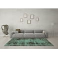 thumbnail image 3 of Ahgly Company Indoor Round Abstract Turquoise Blue Modern Area Rugs, 6' Round, 3 of 4