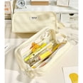thumbnail image 4 of Standing Canvas Pencil Bag, Large Capacity Organizer for Campus Office Travel, 4 of 4