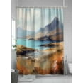 thumbnail image 5 of Natural Landscape Shower Curtain, Mountain Cloud and River Waterproof Shower Curtain Set with 12 Hooks Lightweight Washable Fabric Shower Curtains for Bathroom 48x72 Inches, 5 of 6