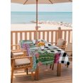 thumbnail image 2 of Outdoor Tablecloth with Umbrella Hole for Patio/Picnic/Party/Camping, Cactus Tropical Watercolor Waterproof Table Cloth Rectangle Table Cover Washable, Black Buffalo Plaid Summer (60"x 120"), 2 of 8