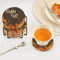 thumbnail image 5 of Happy Fall Pumpkins and Sunflowers Drink Coasters with Holder Absorbent Coaster for Coffee Table Room Decor 6 Pack, 5 of 7