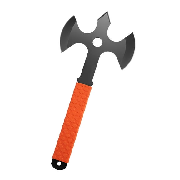 KFFKFF Set of 3 Throwing Axes and Hatchets, 13.4-inch Triple Edge Design with Stainless Steel Heads, Non-Slip TPR Rubber Handles, Includes Black Nylon Sheaths, Ideal for Recreation and Competitions