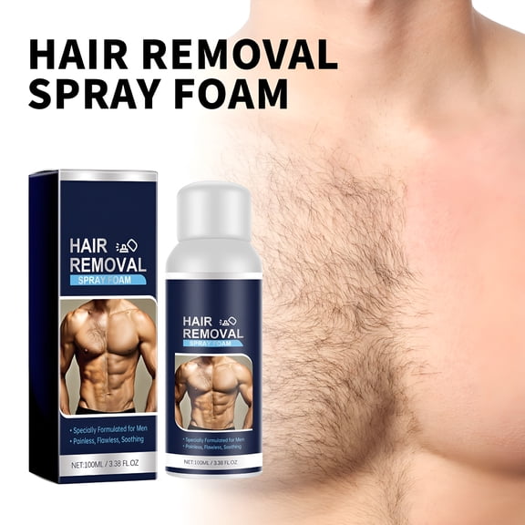 RAGUPEL Hair Removal Spray Foam for Men No Irritation Hair Removal Hair Shaving Cream Depilatory Underarm Chest Back Legs Suitable for All Skin Types 100Ml Depilatory Cream