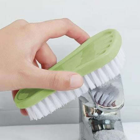 Cevemin Multifunctional Crevice Cleaning Brush for Kitchen Fruit Vegetable Cutting Boards Shoes Pots – Plastic Brush with Hanging Handle Pink Blue Green 4.72×2.17×1.18 Inches