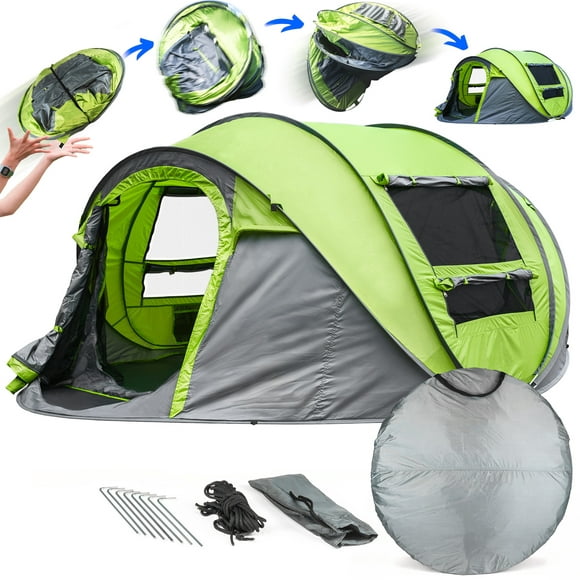 KNOX Pop Up Tent for Camping - Instant Tents for Camping Easy Pop Up Tent 4 Person, Waterproof Pop Up Beach Tent, Portable Easy Up Tent, Lightweight Foldable Privacy Easy Pop Up Camping Tent - Green