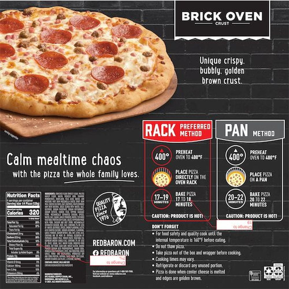 Red Baron Meat Trio Pizza, 18.22 Ounce -- 16 per case
