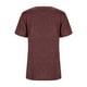 thumbnail image 5 of Nueva camiseta de manga corta con cuello en V para mujer: prenda informal de primavera/verano, poliéster/spandex, diseño fruncido en la cintura, 5 of 5