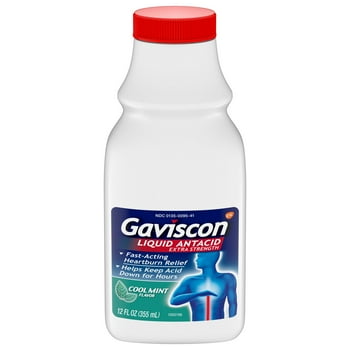 Gaviscon Extra Strength Heartburn  Ant Liquid, Cool Mist, 12 Oz