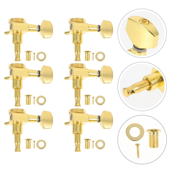 GETAJGHSD 1Set Golden Alloy Guitar Tuning Pegs with Lock ng Functions for Acoustic and Electric Guitars