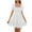 White, variant on Fesfesfes Spring Dresses for Women Spring Casual Solid Color Square Collar Chiffon Dress Loose Semi Sheer Waist Tighten Short Sleeve Mini Dress