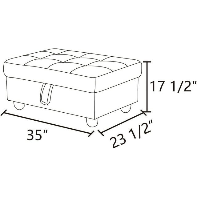 PonLiving Oversized Leather Storage Ottoman with Lid Lifting, for Living Room/Bedroom/Office