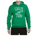 thumbnail image 2 of Wild Bobby, That Crazy Cat Lady, Pop Culture, Unisex Graphic Hoodie Sweatshirt, Kelly, Large, 2 of 3