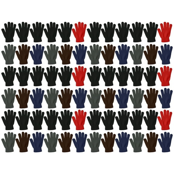 Wholesale Winter Gloves Beanies, Warm Thick Thermal Bulk Case Pack Unisex Men Women (Gloves, Assorted A, 60 Pairs)