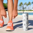 thumbnail image 2 of 20oz Minimalist Halloween Ghost Pattern Skinny Tumblers Stainless Steel Tumbler with Lid and Straw,Vacuum Insulated Double Wall Travel Tumbler Cups with Cleaning Brush for Coffee,Tea, 2 of 6