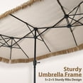 thumbnail image 2 of Ainfox 13ft Large Thatched Tiki Patio Umbrella, Outdoor Heavy-Duty Double-Sided Rectangle Market Umbrella for Garden, Deck, Backyard, Pool, Beach, 2 of 7