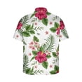 thumbnail image 4 of Mens Hawaiian Shirt Stylish Floral Pattern Short Sleeves Button Down Shirts Tropical Vacation Casual Tees Tops, 4 of 5