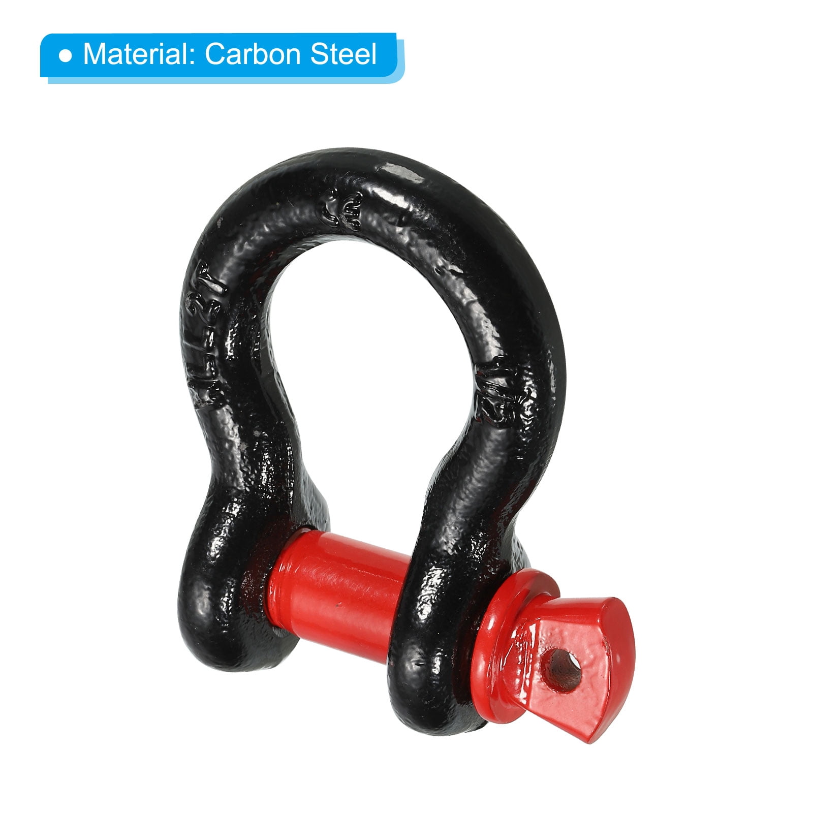 Uxcell Screw Pin Shackle Carbon Steel D Ring Shackle for Towing Rigging 1/2' Black Red