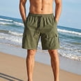 thumbnail image 2 of FRSASU Mens Casual Cargo Shorts Casual Drawstring Shorts Relaxed Fit Summer Beach for Men Army Green, 2 of 6
