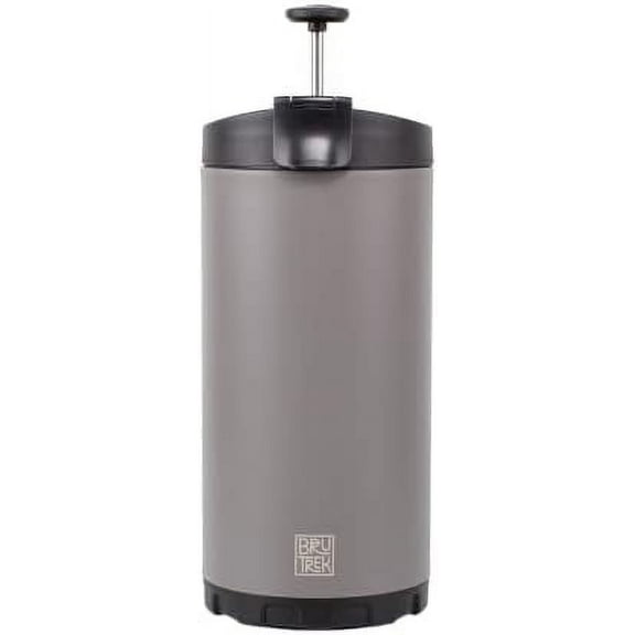 Steel Toe 3.0 Travel Coffee Press - Brew 20 fl.oz On The Go - No Spill Lid, Double Wall Vacuum Insulated Stays Hot for Hours, French Press Coffee (Storm Gray)