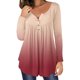 thumbnail image 1 of Puntoco Mujer Casual Camiseta Impreso Manga Larga Cuello Redondo Fruncido Pullover Blusa tops Puntoco Puntoco-924, 1 of 6