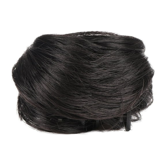 LHWEN Clip Wrap Wig Small Wrap Ball Head Wig Female Straight Hair Circle Black Brown Dished Hair Fluffy And Natural Beauty Salon Straight Hair Fun Lace Wavy Curls Braided Hair Synthetic Hair