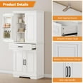 thumbnail image 4 of BouPower 72'' High Kitchen Pantry Storage Cabinet, Freestanding Cupboard Storage Cabinet with Drawer, 2 Cabinets, 4 Door Shelves, Adjustable Shelves for Living Room Dining Room Laundry, 4 of 7