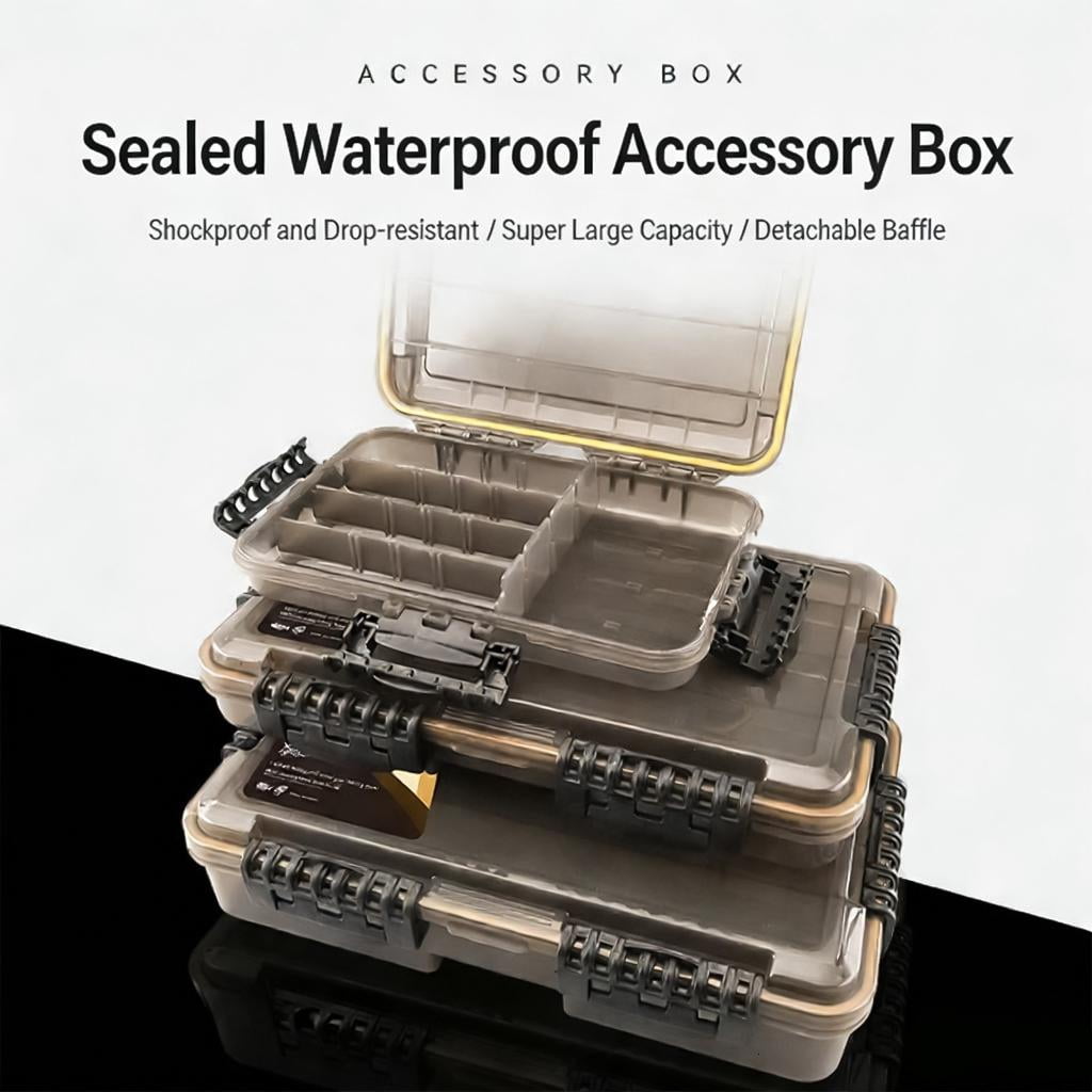 Yihuala Lure Storage Box Organizers with Adjustable Divider Fishing Tackle Box Clear Storage Tray Baits Separator