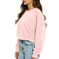 thumbnail image 3 of Resicozy Oversized Crewneck Sweatshirt Women Fall Cute Sweatshirts Loose Fit College Clothes Y2K Long Sleeve Shirts Pink XL, 3 of 5
