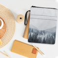 thumbnail image 4 of HELLHERO Grey Mountain Forest Zipper Book Sleeve 11.4"x8.7" Durable Polyester Book Protector Pouch with Front Pocket Portable Rope for Paperback Books, 4 of 8
