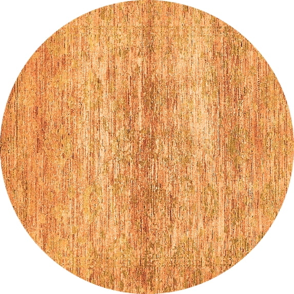 Ahgly Company Indoor Round Abstract Orange Modern Area Rugs, 8' Round