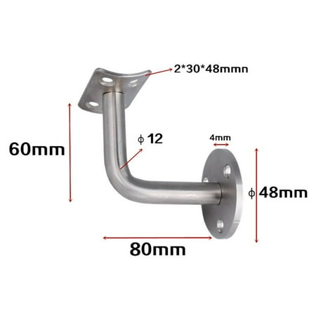 

Silver Stair Handrail Bracket Bannister Wall Support Hand Rail Balustrade Strong 60x80mm