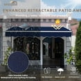 thumbnail image 7 of 7.8' x 6.8' Manual Retractable Awning, Patio Awnings Sunshade Shelter Cover with Crank Handle and Water-Resistant Polyester, Outdoor Canopy Sunsetter Awnings for Door, Window, Deck, Navy Blue, 7 of 7