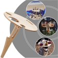 thumbnail image 4 of Outdoor Portable Folding Wine Table for Garden Lawn Picnic Wooden Wine Rack Round Table, 4 of 4