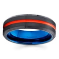 thumbnail image 2 of Orange Tungsten Wedding Band Blue Tungsten Ring Orange Wedding Ring 6mm Orange Tungsten Engagement Ring Men & Women Comfort Fit Ring, 2 of 2