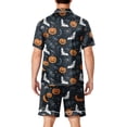 thumbnail image 4 of DORKASM Halloween Matching Pajamas for Men Pj Sets Bat Pumpkin Print Button Down Sleepwear Black L, 4 of 4
