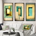 thumbnail image 1 of Designart "Faded Retro Illustrations - Intimate Impressions I" Modern Geometric Framed Wall Art Set Of 3 - Beige Abstract Geometric Frame Gallery Set For Office Decor, 1 of 6