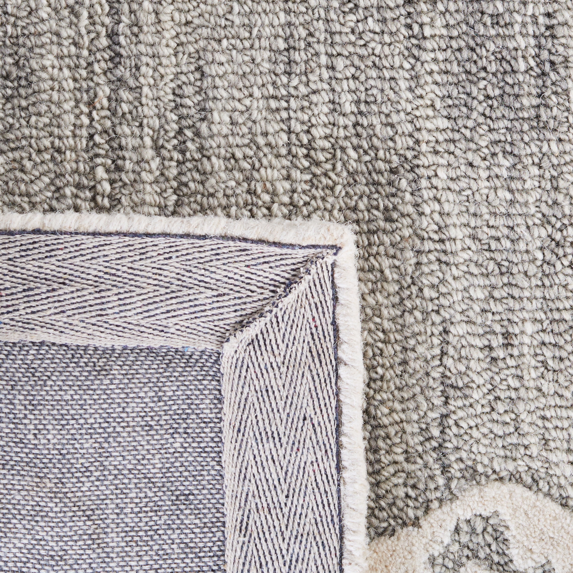 SAFAVIEH Micro-Loop Antonio Medallion Area Rug, Grey/Ivory, 5' x 5' Square
