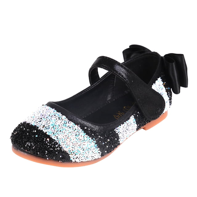 B91xZ Chaussures de Robe pour Petites Filles Ballerines Chaussures pour Tout-Petits, Noir 1