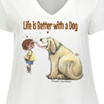 thumbnail image 4 of Inktastic Life is Better with a Dog Women's Plus Size V-Neck T-Shirt, 4 of 5