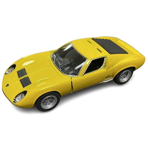 RI Novelty - Pull Back Die-Cast Metal Vehicle - 1971 LAMBORGHINI MIURA P400 SV [Yellow](5 inch)