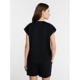 thumbnail image 3 of Lissome Women's Scuba Knit Top and Shorts Lounge Set, 2-Piece, Sizes S-4X, 3 of 5