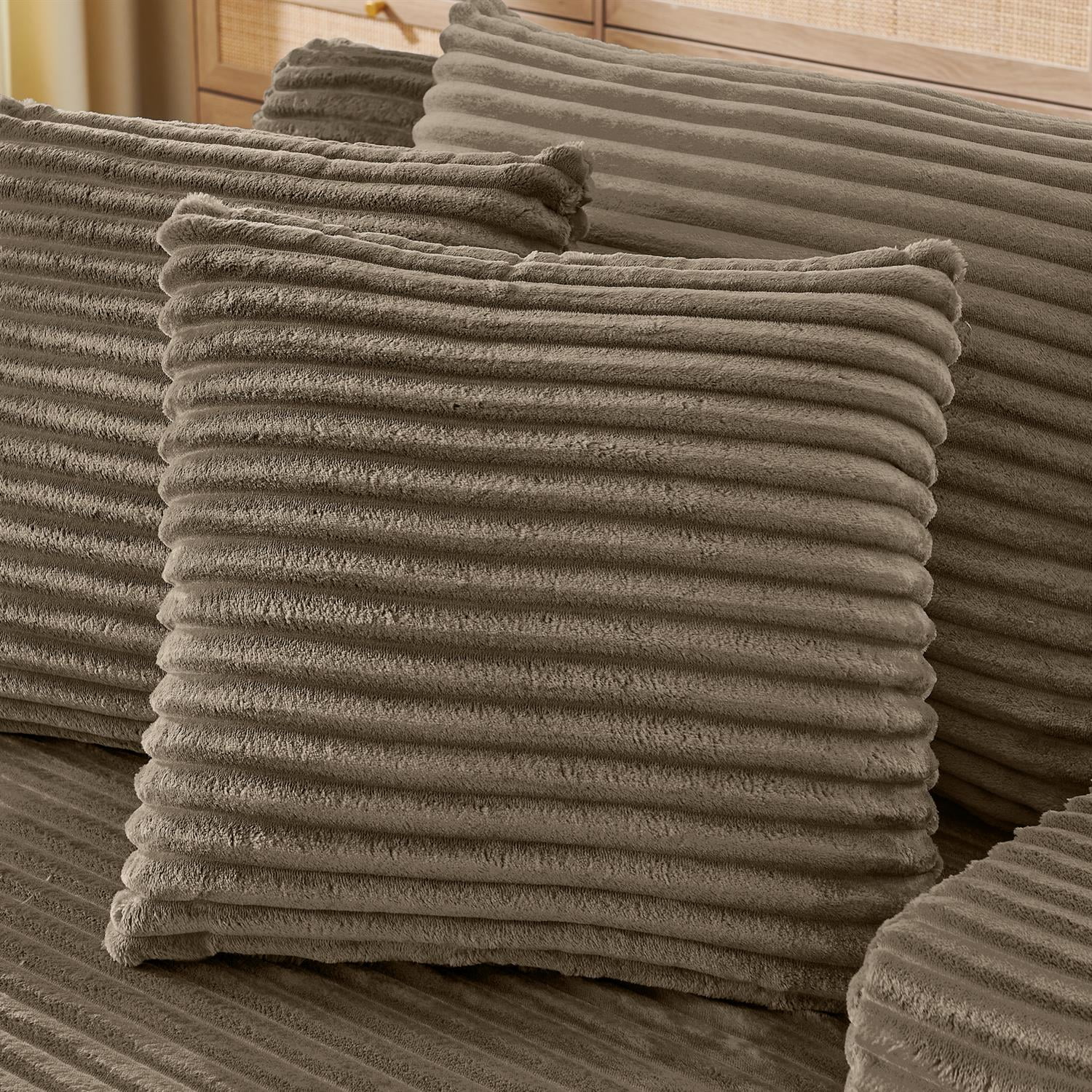 Demi Bonn 64" Velvet Fabric Single Lazy Sofa, Modern Fluffy Couch Lounge Chair for Indoor Living Room, Bedroom, No Assembly Needed, Brown