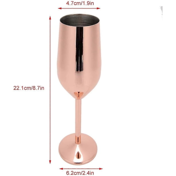Beautiful Gift Champagne Glass Stainless Steel Wine Glass Reusable Goblet Wedding Gift, Anniversary (rose Gold)