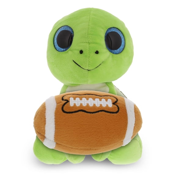 DolliBu Sparkle Eyes Large Sea Turtle Stuffed Animal with Football Plush – Soft Huggable, Adorable Playtime Plush Toy, Cute Ocean Life Gift Plush Doll Animal Toy for Kids and Adults – 10 Inches