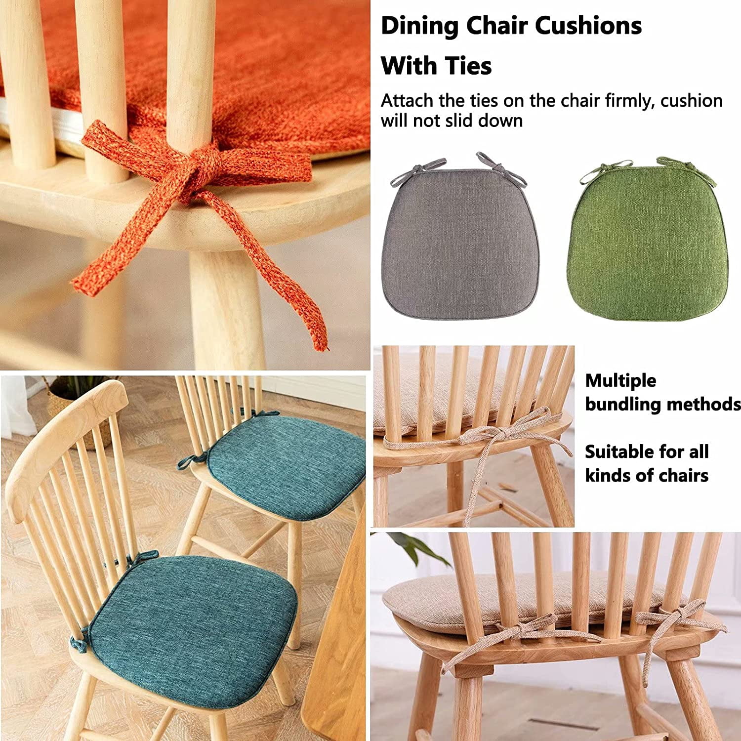 Lot De 2 Coussin De Chaise Bistrot Rond - Imperméable Et Touffeté - 38cm - Bleu Turquoise - Avec Attaches