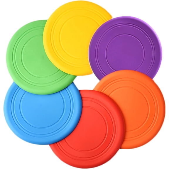 YMWVH Kids Flying Disc Toy Outdoor Playing Lawn Game Disk Flyer for Kindergarten Teaching Soft Silicone Colorful 6 pack Bulk Set