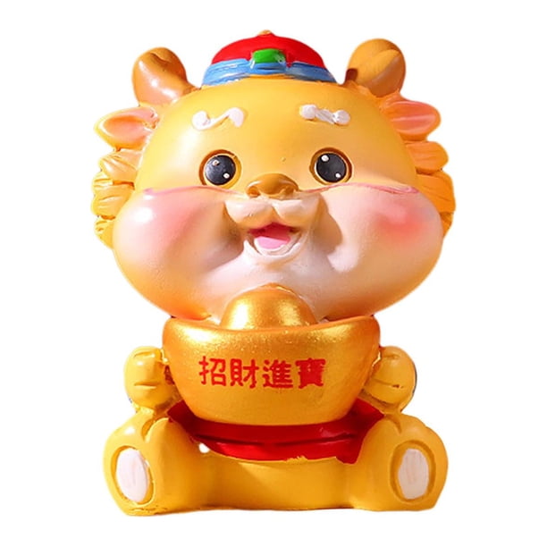 Figura de dragón con cabeza temblorosa, decoración para salpicadero de coche, escritorio, estantería de cafetería para el hogar. Estilo B