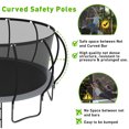 thumbnail image 5 of Jump Into Fun Trampoline, 15FT 1500LBS Trampoline for 7-8 Kids, Pumpkin Trampolines with Enclosure, LED Light, Basketball Hoop,Outdoor Galvanized Anti-Rust Coating Recreational Trampoline for Gifts, 5 of 7