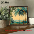 thumbnail image 5 of 1pc Tropical Palm Tree Wooden Wall Art, 8x8 Inch Rustic Vintage Framed Decor for Indoor Outdoor Use, Beach House, Poolside, Garden Porch, Summer Autumn Home Decoration with Vibrant Colors, 5 of 9